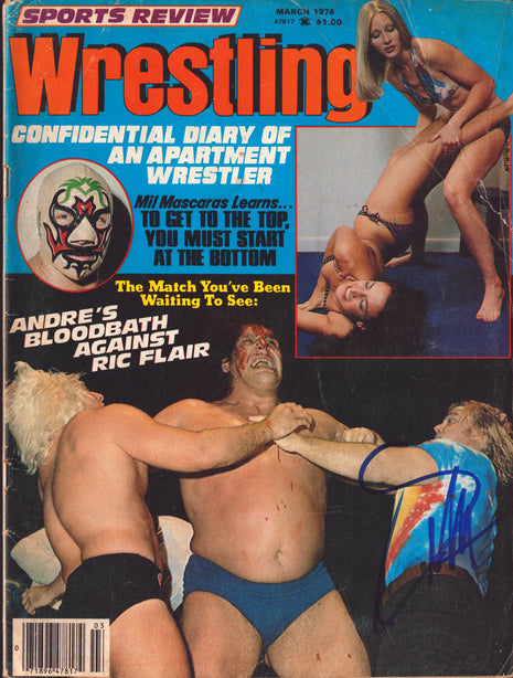 Greg Valentine signed Sports Review Wrestling Magazine March 1978