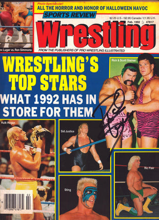 Rick Steiner signed Sports Review Wrestling Magazine February 1992