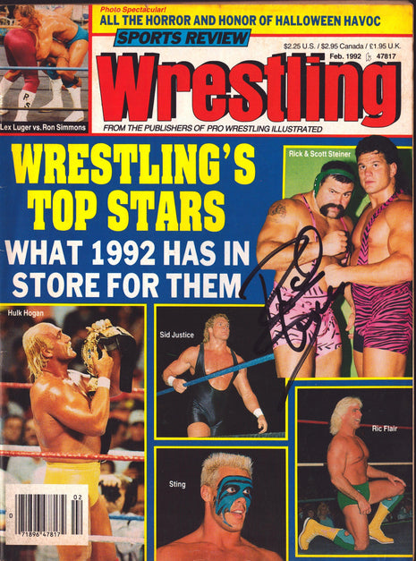 Rick Steiner signed Sports Review Wrestling Magazine February 1992