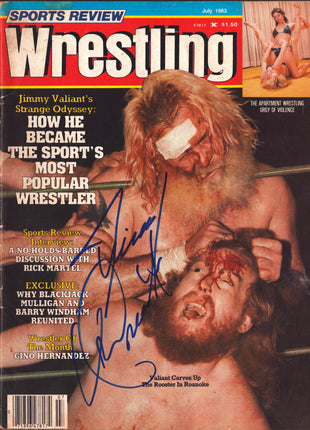 Jimmy Valiant signed Sports Review Wrestling Magazine July 1983