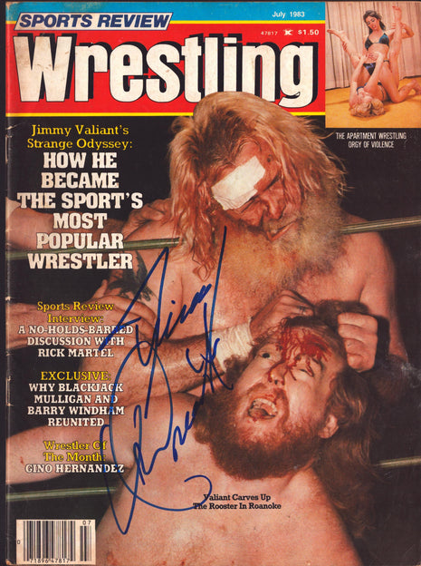 Jimmy Valiant signed Sports Review Wrestling Magazine July 1983