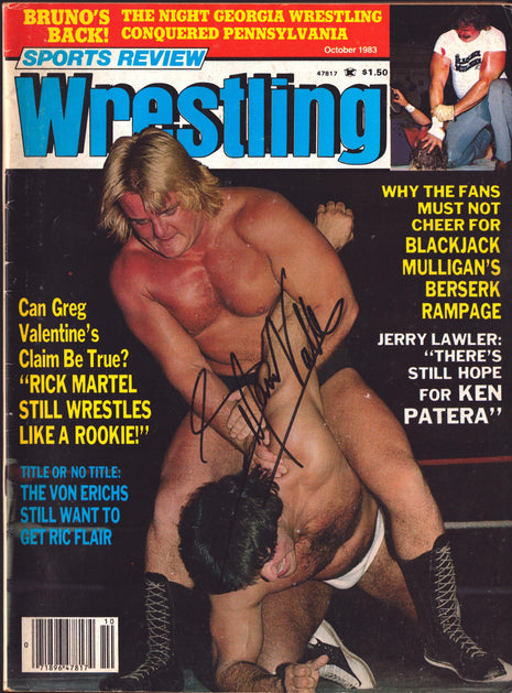 Greg Valentine signed Sports Review Wrestling Magazine October 1983