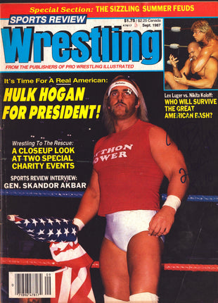 Nikita Koloff signed Sports Review Wrestling Magazine September 1987