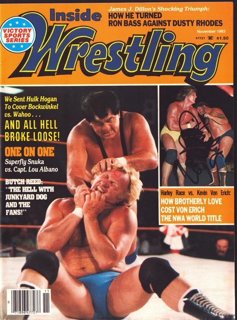 Harley Race signed Inside Wrestling Magazine November 1983