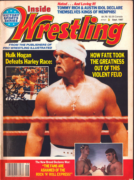 Harley Race signed Inside Wrestling Magazine September 1987