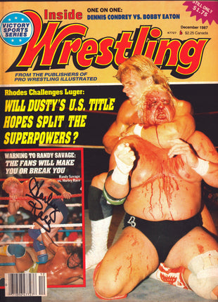 Harley Race signed Inside Wrestling Magazine December 1987