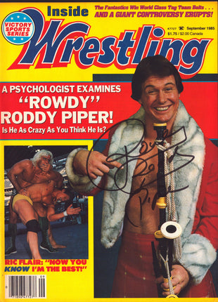 Rowdy Roddy Piper signed Inside Wrestling Magazine September 1985