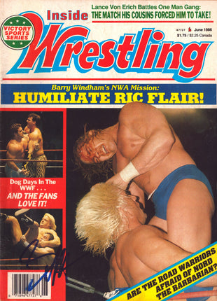 Greg Valentine signed Inside Wrestling Magazine June 1986
