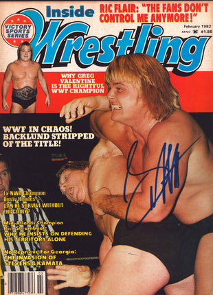 Greg Valentine signed Inside Wrestling Magazine February 1982