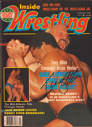 Tony Atlas signed Inside Wrestling Magazine September 1982