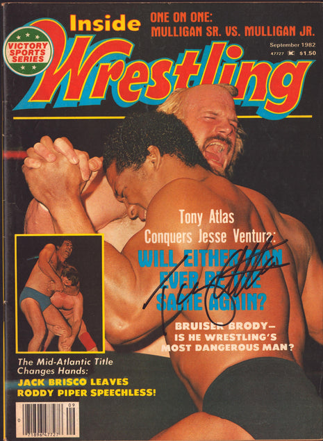 Tony Atlas signed Inside Wrestling Magazine September 1982