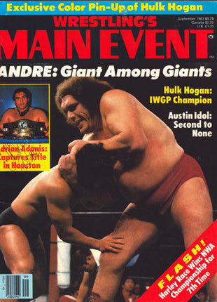 Adrian Adonis signed Wrestlings Main Event Magazine September 1983