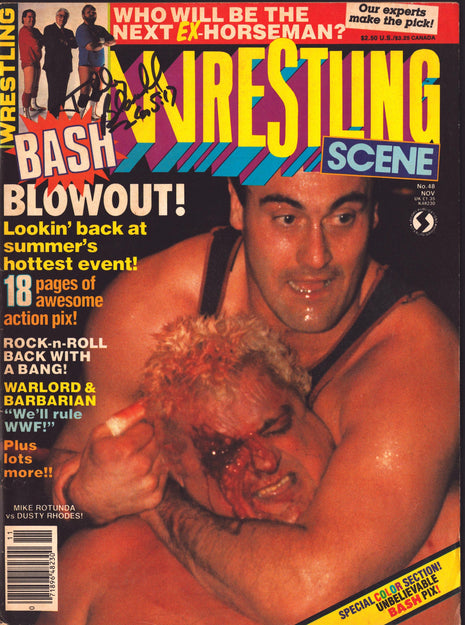 Tully Blanchard signed Wrestling Scene Magazine November 1988