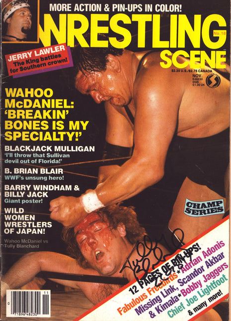 Tully Blanchard signed Wrestling Scene Magazine November 1984