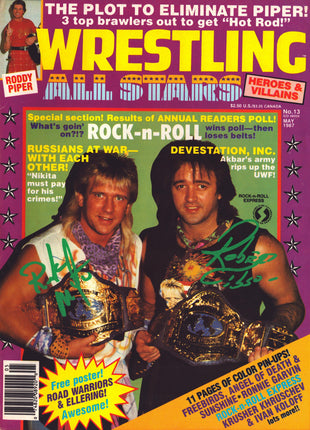 Ricky Morton & Robert Gibson dual signed Wrestling All Stars Magazine May 1987