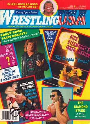 Terry Funk signed Wrestling USA Magazine February 1992