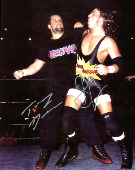 Tommy Dreamer & Steve Corino dual signed 8x10 Photo (w/ Leaf)