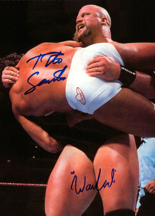 Tito Santana & Warlord dual signed 8x10 Photo (w/ Leaf)