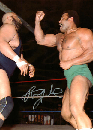 Rocky Johnson signed 8x10 Photo (w/ Leaf)