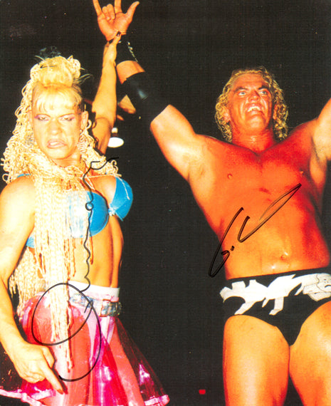 Luna Vachon & Gangrel dual signed 8x10 Photo