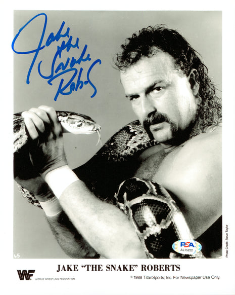 Jake Roberts signed 8x10 Photo (w/ PSA)