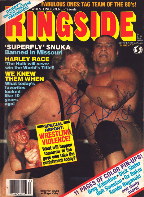 Jimmy Snuka signed Ringside Magazine March 1984