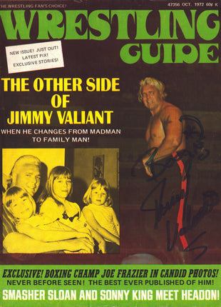 Jimmy Valiant signed Wrestling Guide October 1972