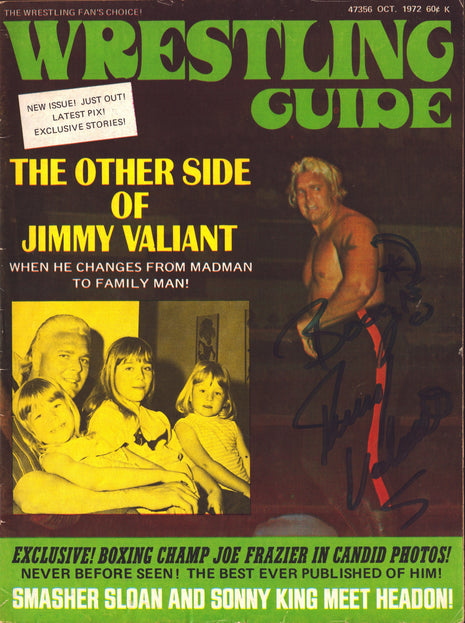 Jimmy Valiant signed Wrestling Guide October 1972