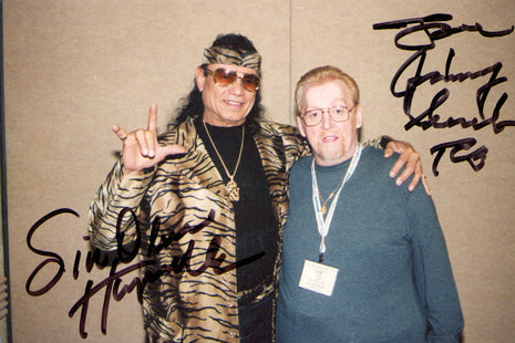 Jimmy Snuka & Oliver Humperdink dual signed 4x6 Photo