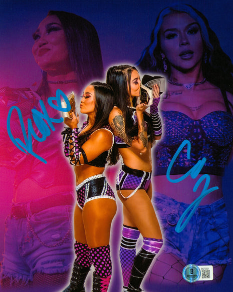 Cora Jade & Roxanne Perez dual signed 8x10 Photo (w/ Beckett)