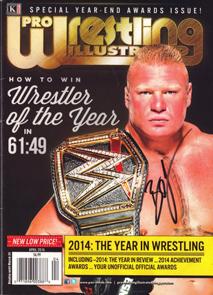 Brock Lesnar signed Pro Wrestling Illustrated Magazine April 2015