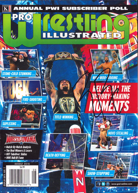 Roman Reigns signed Pro Wrestling Illustrated Magazine August 2016