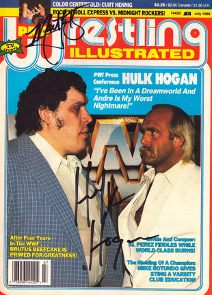 Hulk Hogan & Marty Jannety dual signed Pro Wrestling Illustrated Magazine July 1988