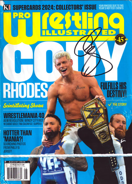 Cody Rhodes signed Pro Wrestling Illustrated Magazine August 2024