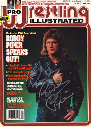 Rowdy Roddy Piper signed Pro Wrestling Illustrated Magazine June 1992