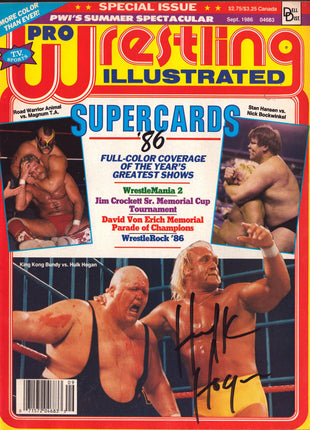 Hulk Hogan signed Pro Wrestling Illustrated Magazine September 1986