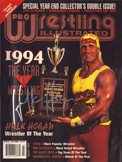 Hulk Hogan signed Pro Wrestling Illustrated Magazine March 1995