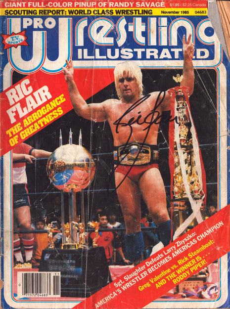 Ric Flair signed Pro Wrestling Illustrated Magazine November 1985