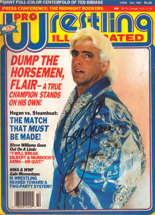 Ric Flair signed Pro Wrestling Illustrated Magazine October 1987