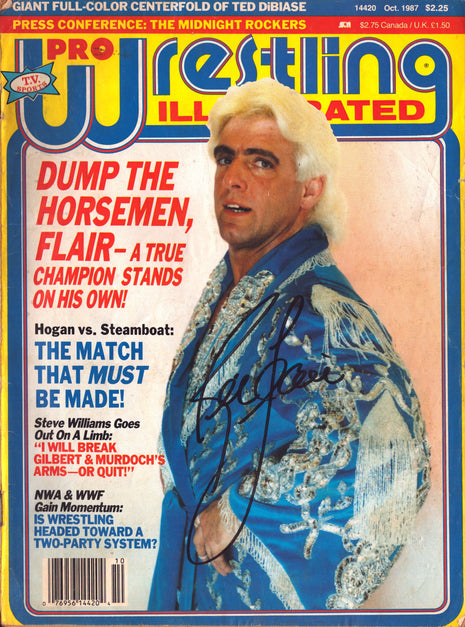 Ric Flair signed Pro Wrestling Illustrated Magazine October 1987