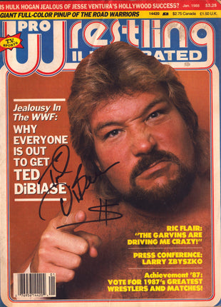 Ted DiBiase signed Pro Wrestling Illustrated Magazine January 1988