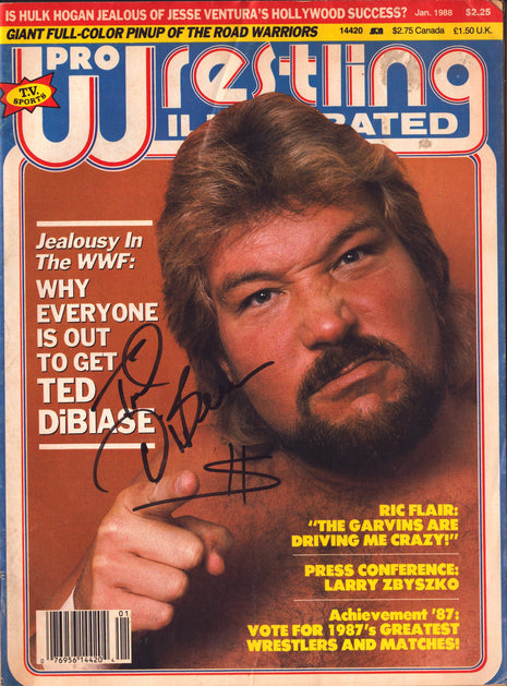 Ted DiBiase signed Pro Wrestling Illustrated Magazine January 1988