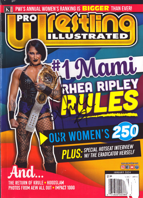 Rhea Ripley signed Pro Wrestling Illustrated Magazine January 2024