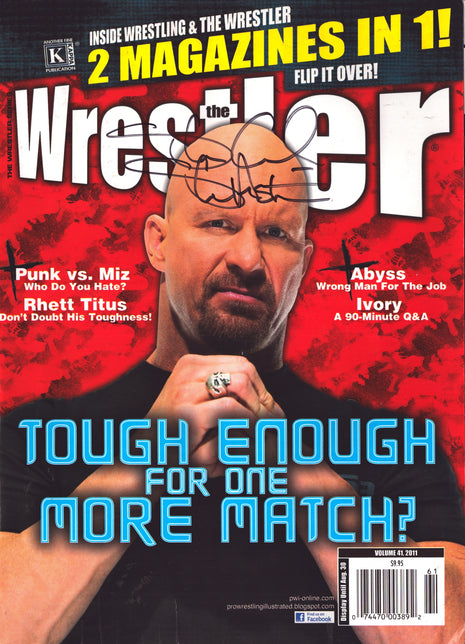 Stone Cold Steve Austin signed The Wrestler Magazine August 2011