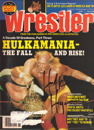 Hulk Hogan signed The Wrestler Magazine June 1990