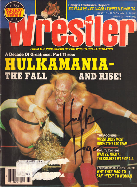 Hulk Hogan signed The Wrestler Magazine June 1990