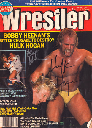 Hulk Hogan & Bobby Heenan dual signed The Wrestler Magazine January 1987