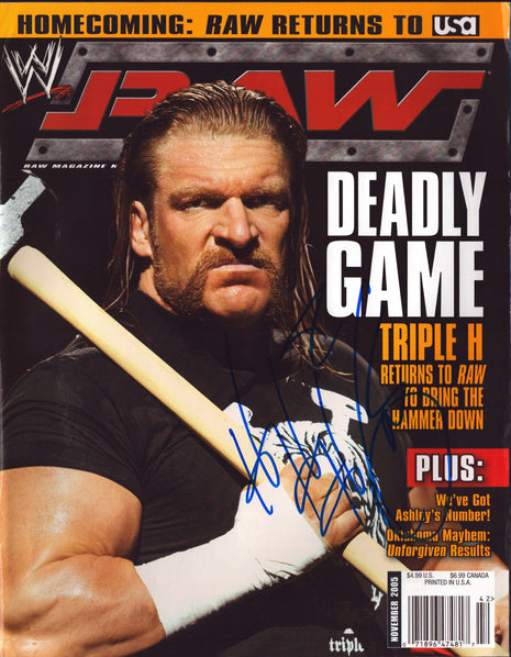 Triple H signed WWE Raw Magazine January 2005