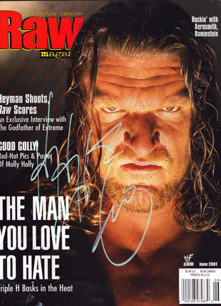 Triple H signed WWF Raw Magazine June 2001