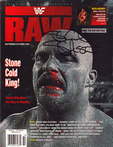 Stone Cold Steve Austin signed WWF Raw Magazine September/October 1996